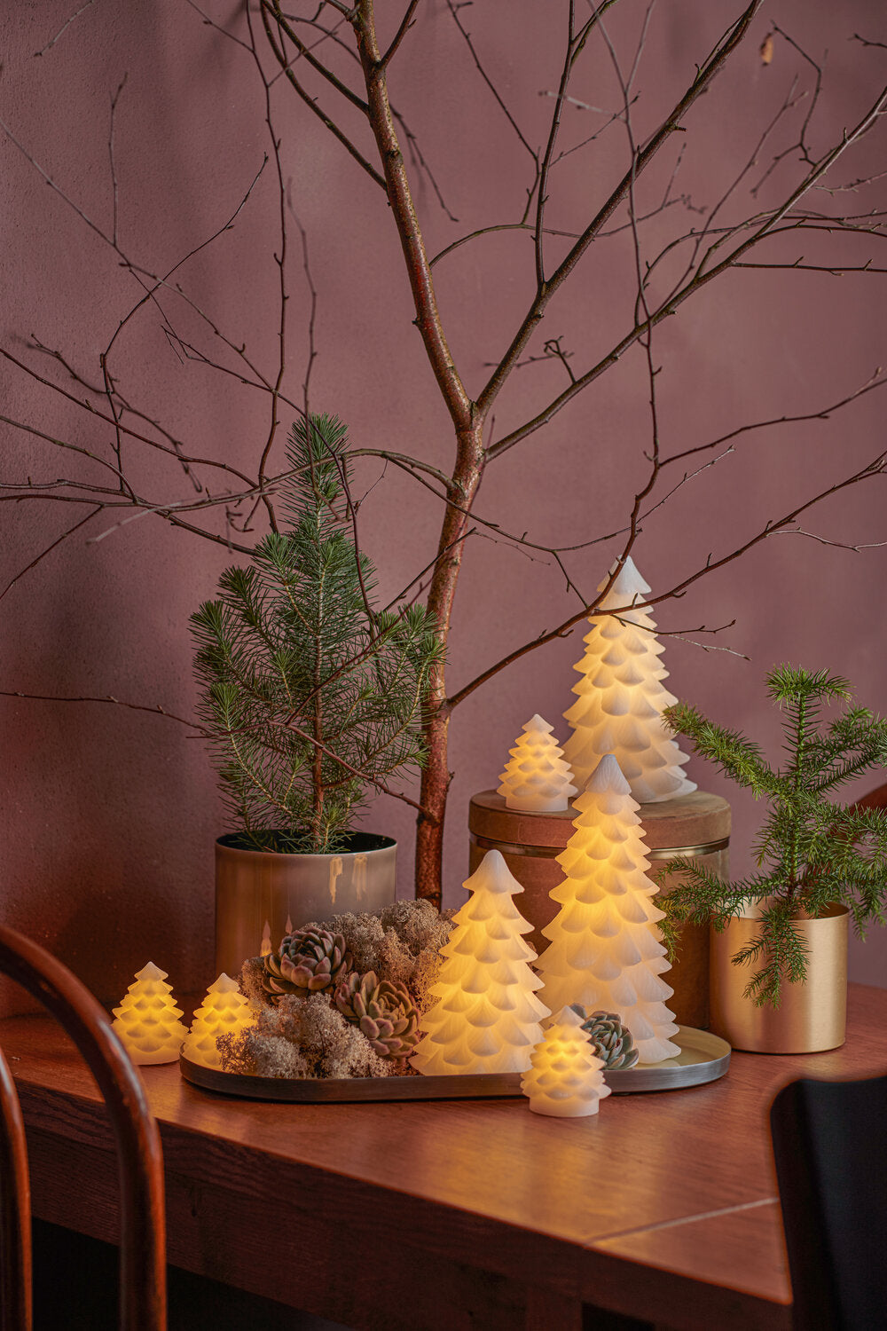 Carla juletræ, hvid - H19 cm.